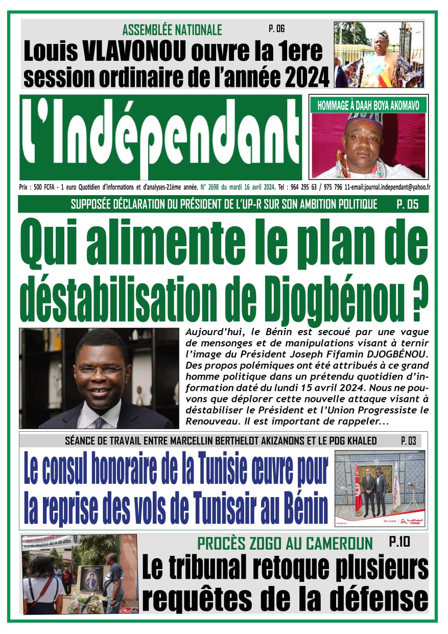 L'Indépendant - Parution numéro 2698 du mardi 16 avril 2024.