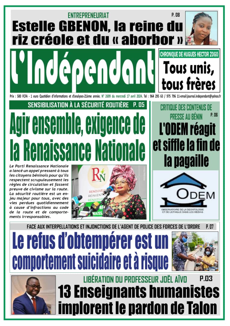 L'Indépendant - Parution numéro 2699 du mercredi 17 avril 2024.