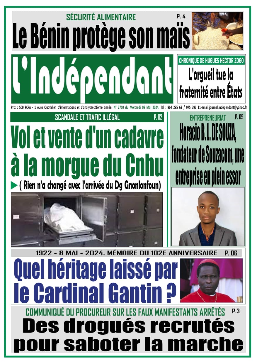 L'Indépendant - Parution numéro 2710 du mercredi 08 mai 2024.