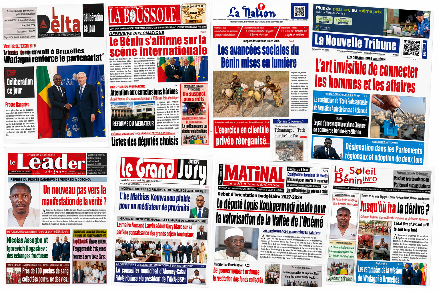 Revue des titres de la presse béninoise du vendredi 03 juillet 2026